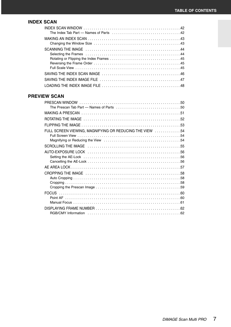 Konica Minolta DiMAGE Scan Multi PRO User Manual | Page 7 / 129