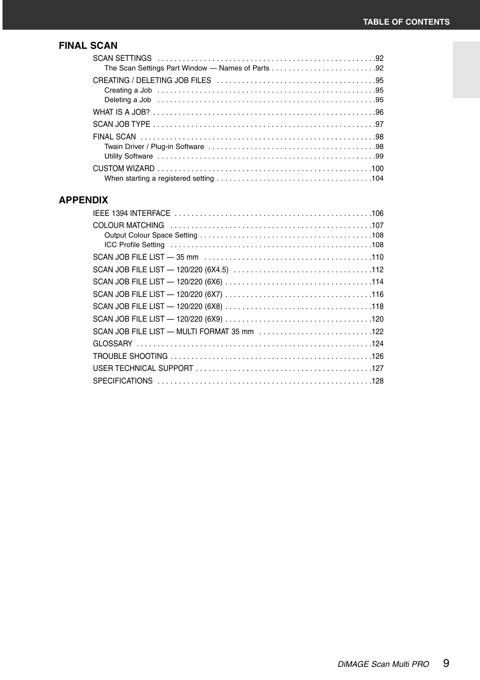 Konica Minolta DiMAGE Scan Multi PRO User Manual | Page 9 / 129