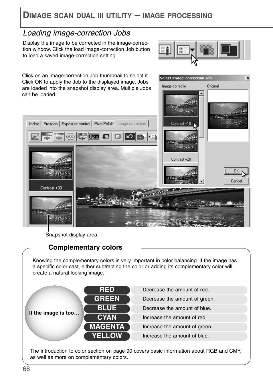 Loading image-correction jobs | Konica Minolta DiMAGE Scan Dual III AF-2840 User Manual | Page 68 / 92