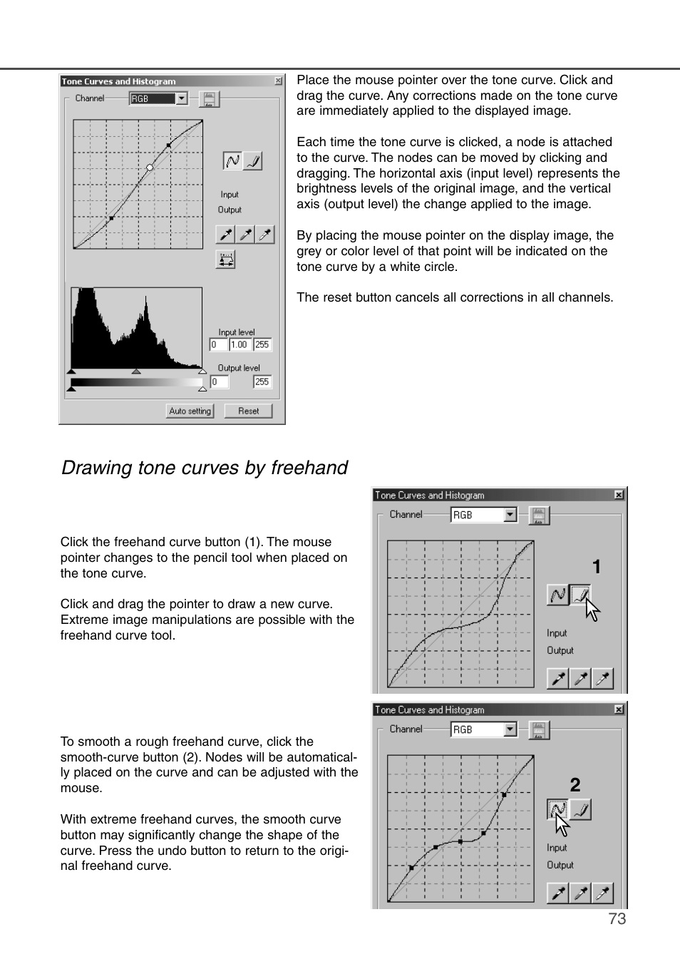 Drawing tone curves by freehand | Konica Minolta DiMAGE Scan Dual III AF-2840 User Manual | Page 73 / 92