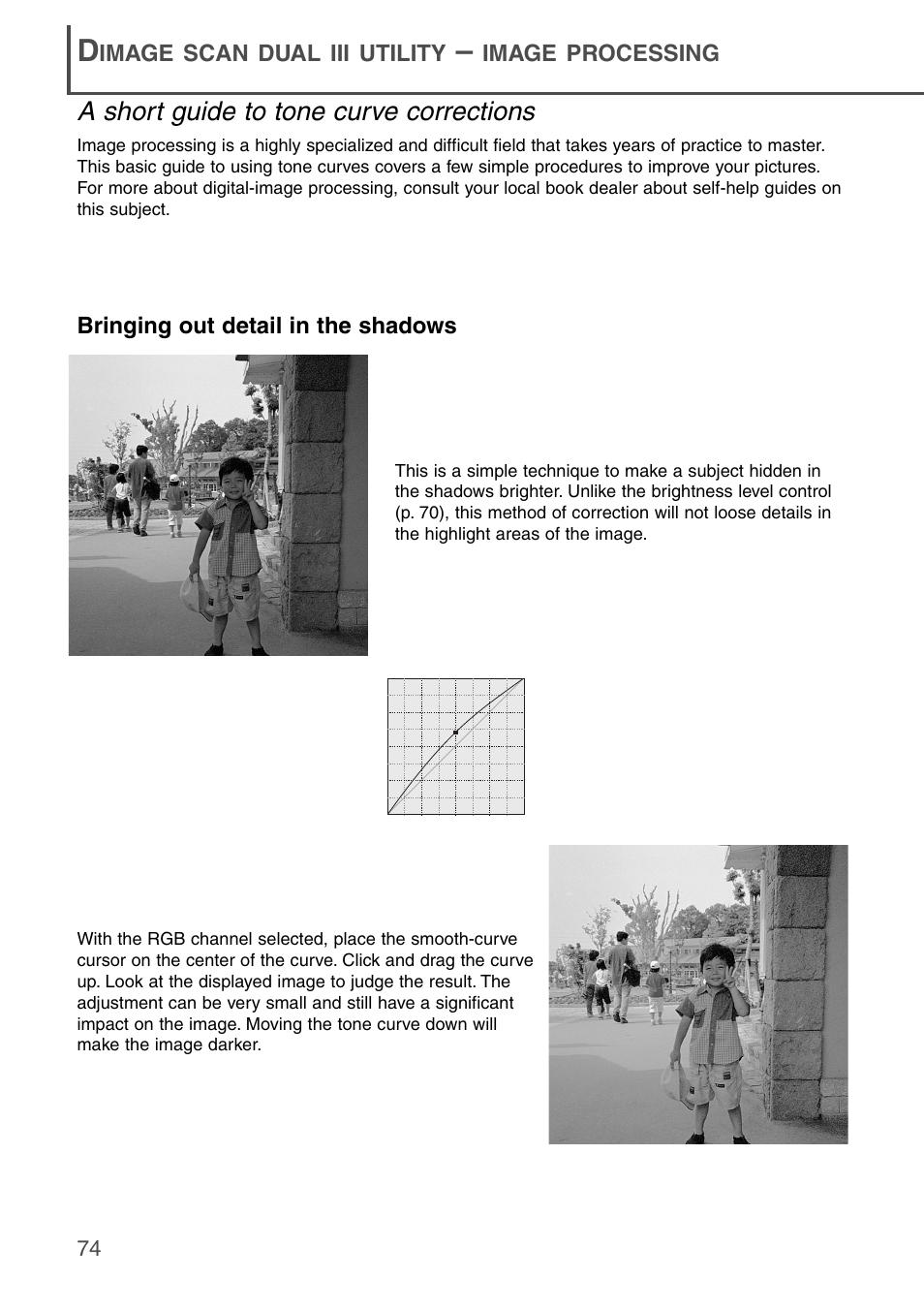 A short guide to tone curve corrections | Konica Minolta DiMAGE Scan Dual III AF-2840 User Manual | Page 74 / 92