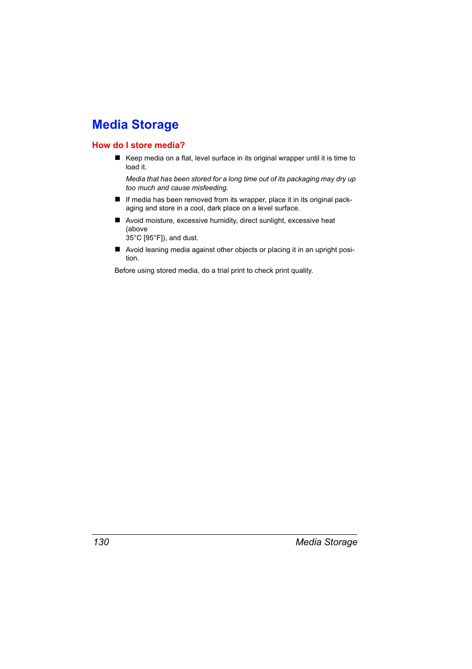 Media storage, Media storage 130 | Konica Minolta BIZHUB C30P User Manual | Page 144 / 276