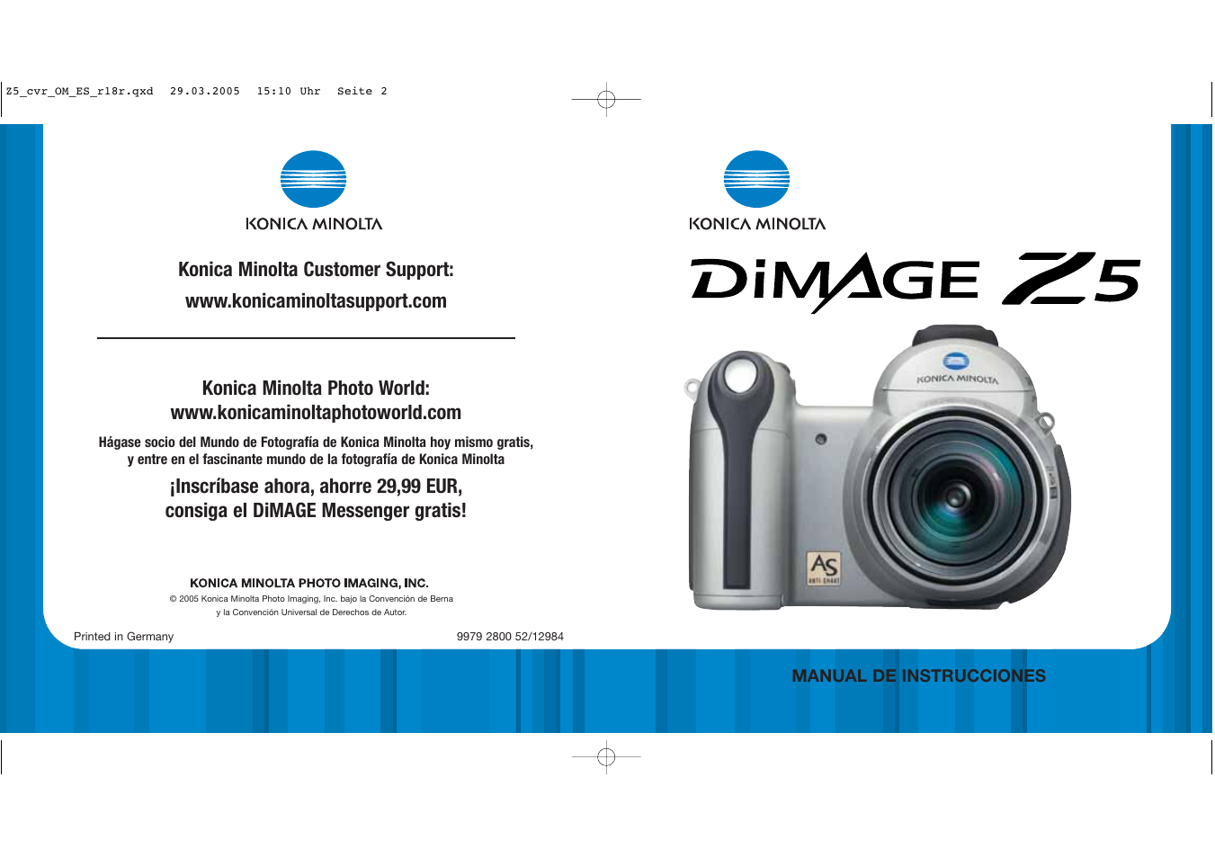 Konica Minolta DIMAGE Z5 User Manual | 66 pages