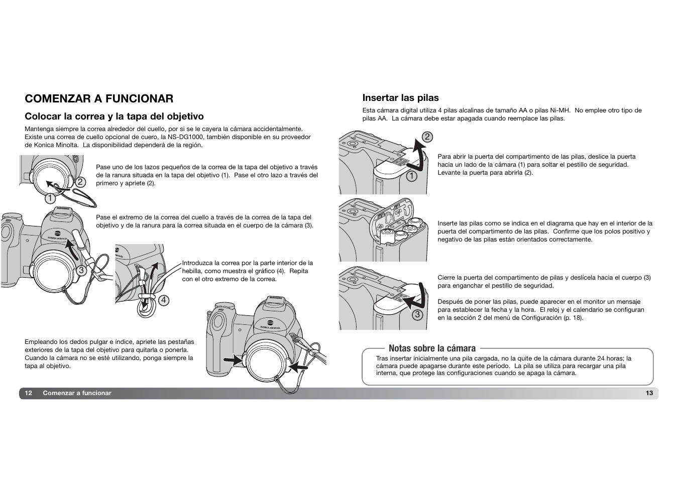 Comenzar a funcionar | Konica Minolta DIMAGE Z5 User Manual | Page 7 / 66