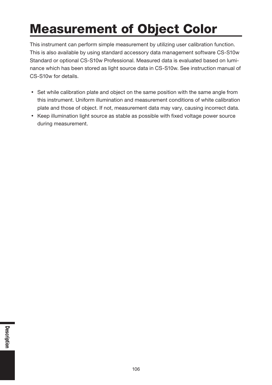 Measurement of object color | Konica Minolta Chroma Meter CS-200 User Manual | Page 108 / 124
