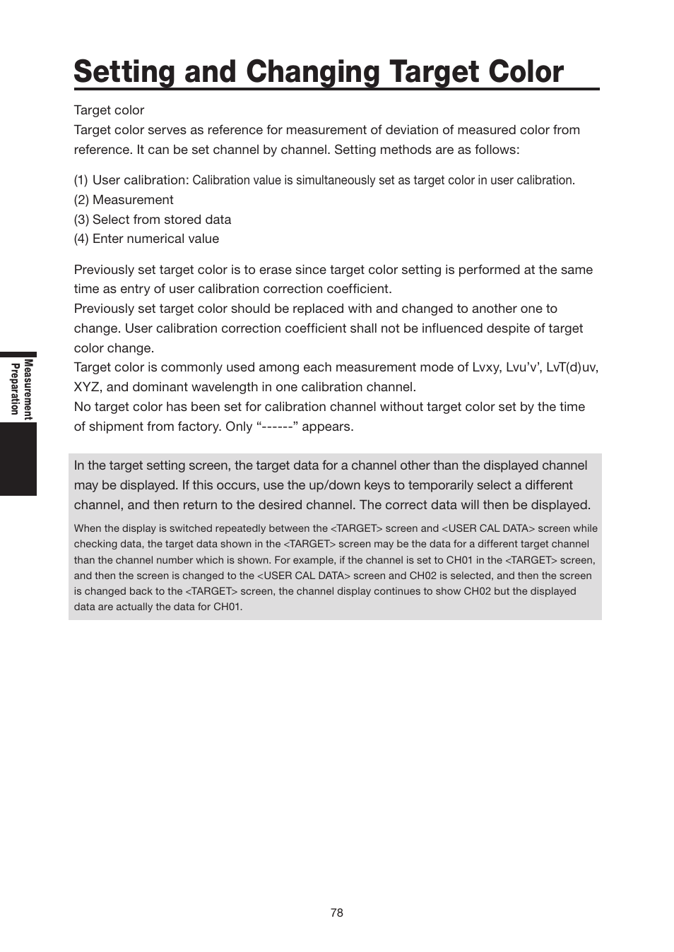 Setting and changing target color | Konica Minolta Chroma Meter CS-200 User Manual | Page 80 / 124