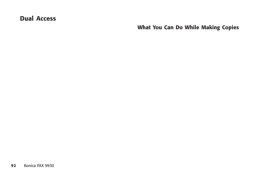 Dual access | Konica Minolta Fax 9930 User Manual | Page 107 / 249