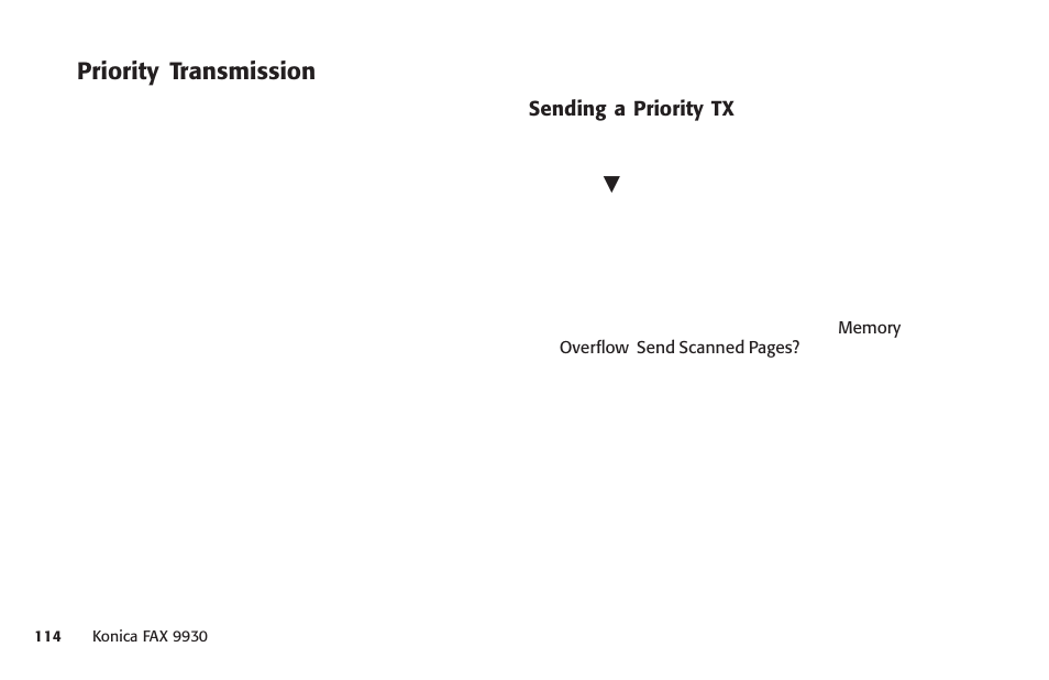Priority transmission | Konica Minolta Fax 9930 User Manual | Page 129 / 249
