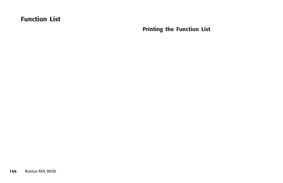 Function list | Konica Minolta Fax 9930 User Manual | Page 181 / 249