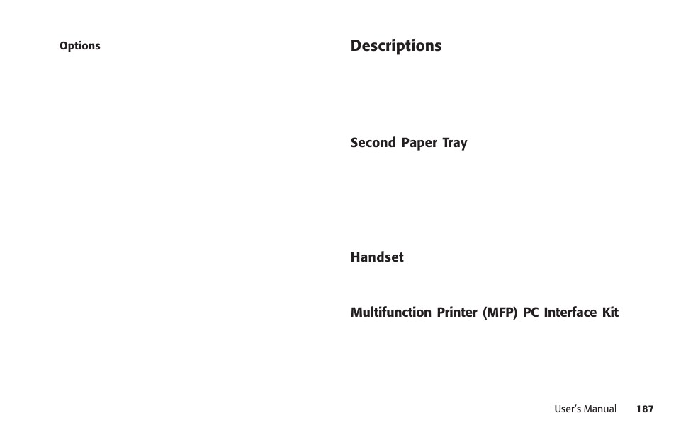 Descriptions | Konica Minolta Fax 9930 User Manual | Page 202 / 249