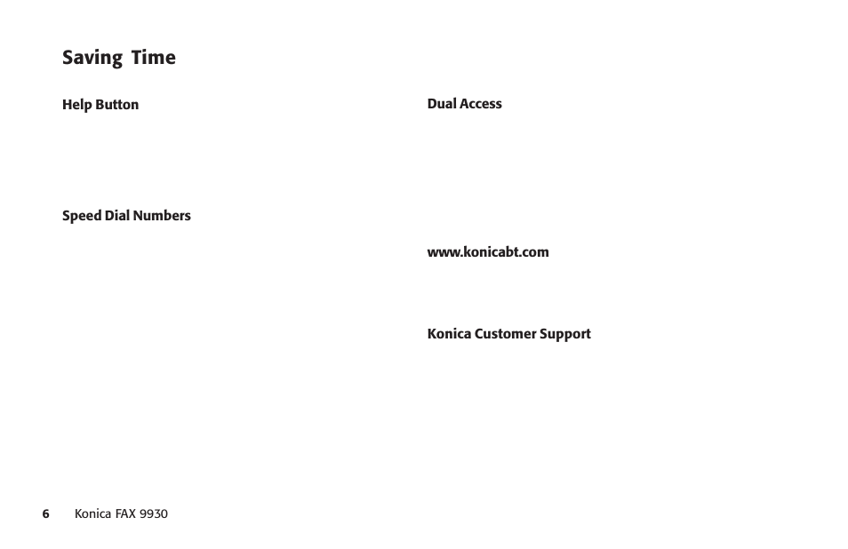 Saving time | Konica Minolta Fax 9930 User Manual | Page 21 / 249