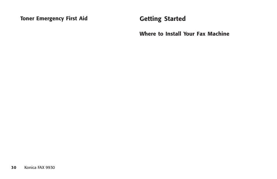 Getting started | Konica Minolta Fax 9930 User Manual | Page 45 / 249