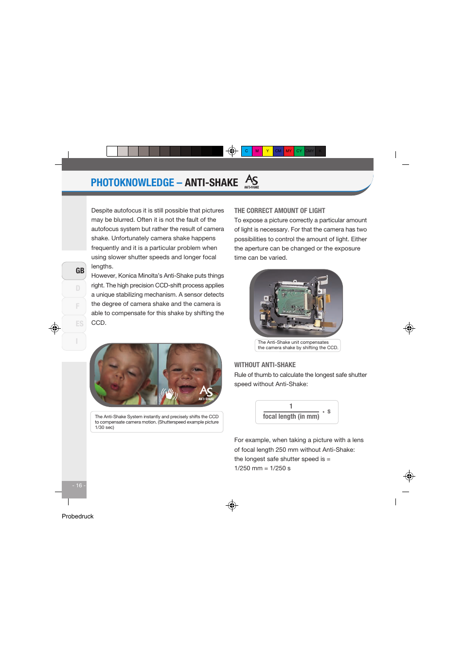 Photoknowledge – anti-shake, Df gb i es | Konica Minolta Dynax 5D User Manual | Page 17 / 27
