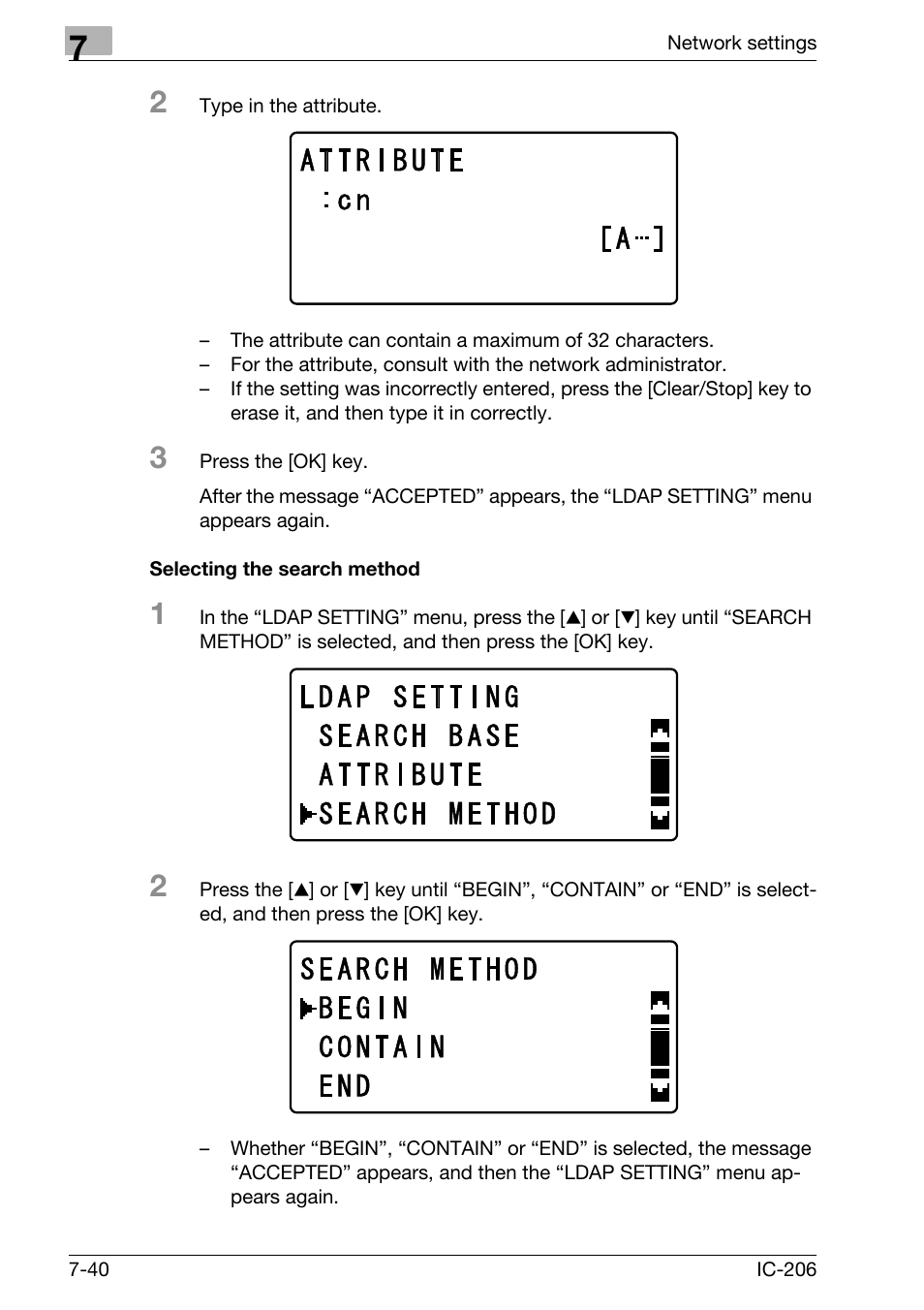 Selecting the search method, Selecting the search method -40 | Konica Minolta bizhub 163 User Manual | Page 179 / 362