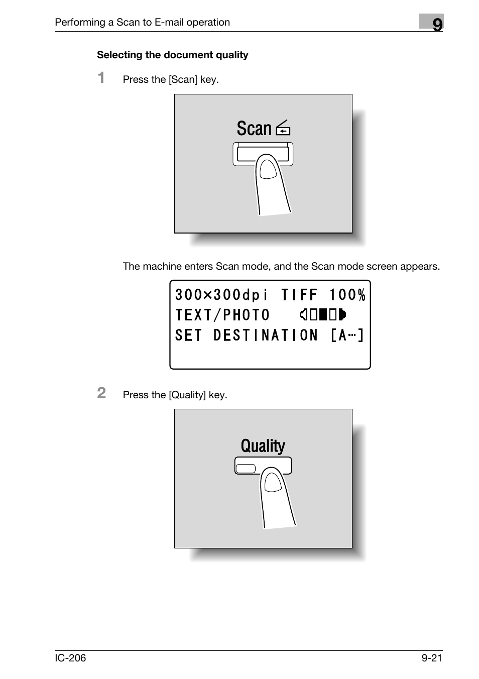 Selecting the document quality, Selecting the document quality -21 | Konica Minolta bizhub 163 User Manual | Page 236 / 362