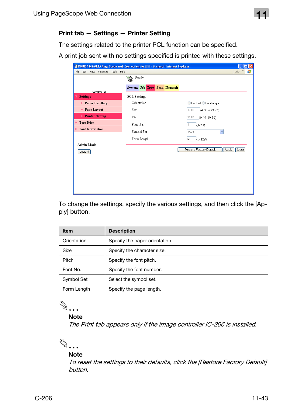 Print tab - settings - printer setting, Print tab — settings — printer setting -43 | Konica Minolta bizhub 163 User Manual | Page 320 / 362