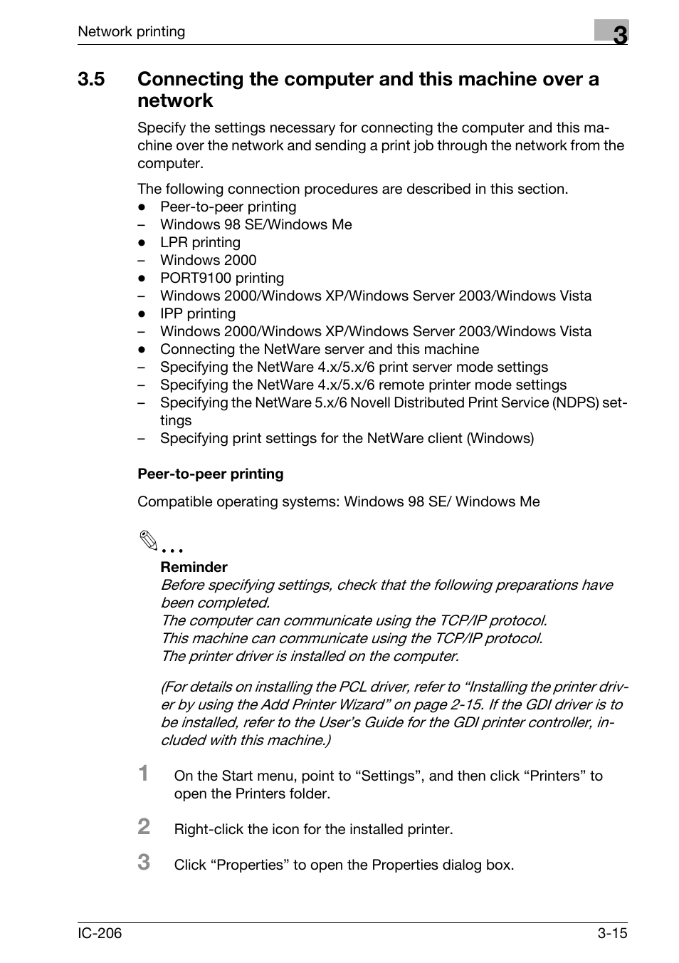 Peer-to-peer printing, Peer-to-peer printing -15 | Konica Minolta bizhub 163 User Manual | Page 80 / 362