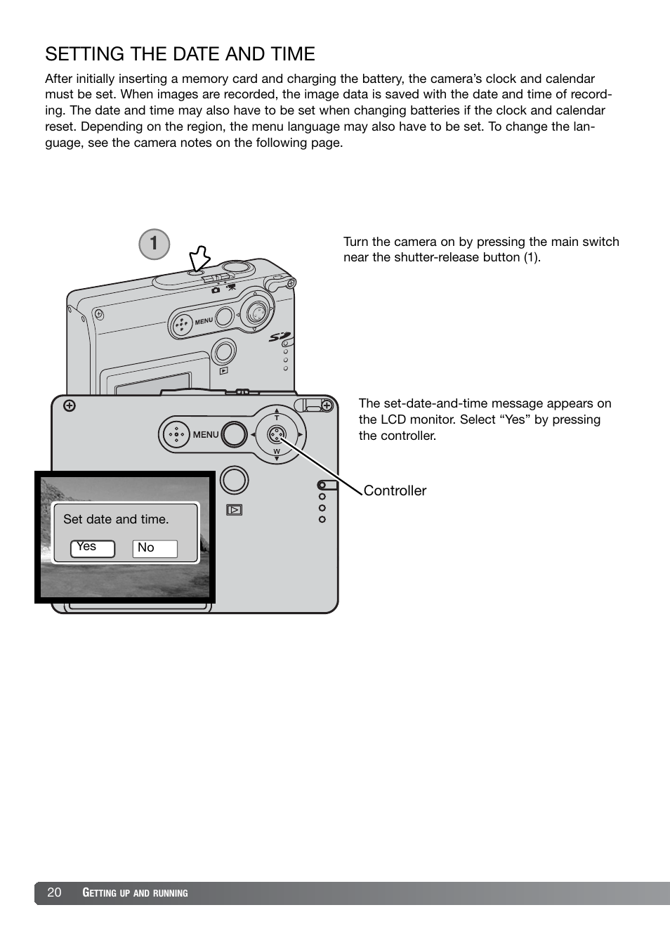 Setting the date and time | Konica Minolta DiMAGE X21 User Manual | Page 20 / 112