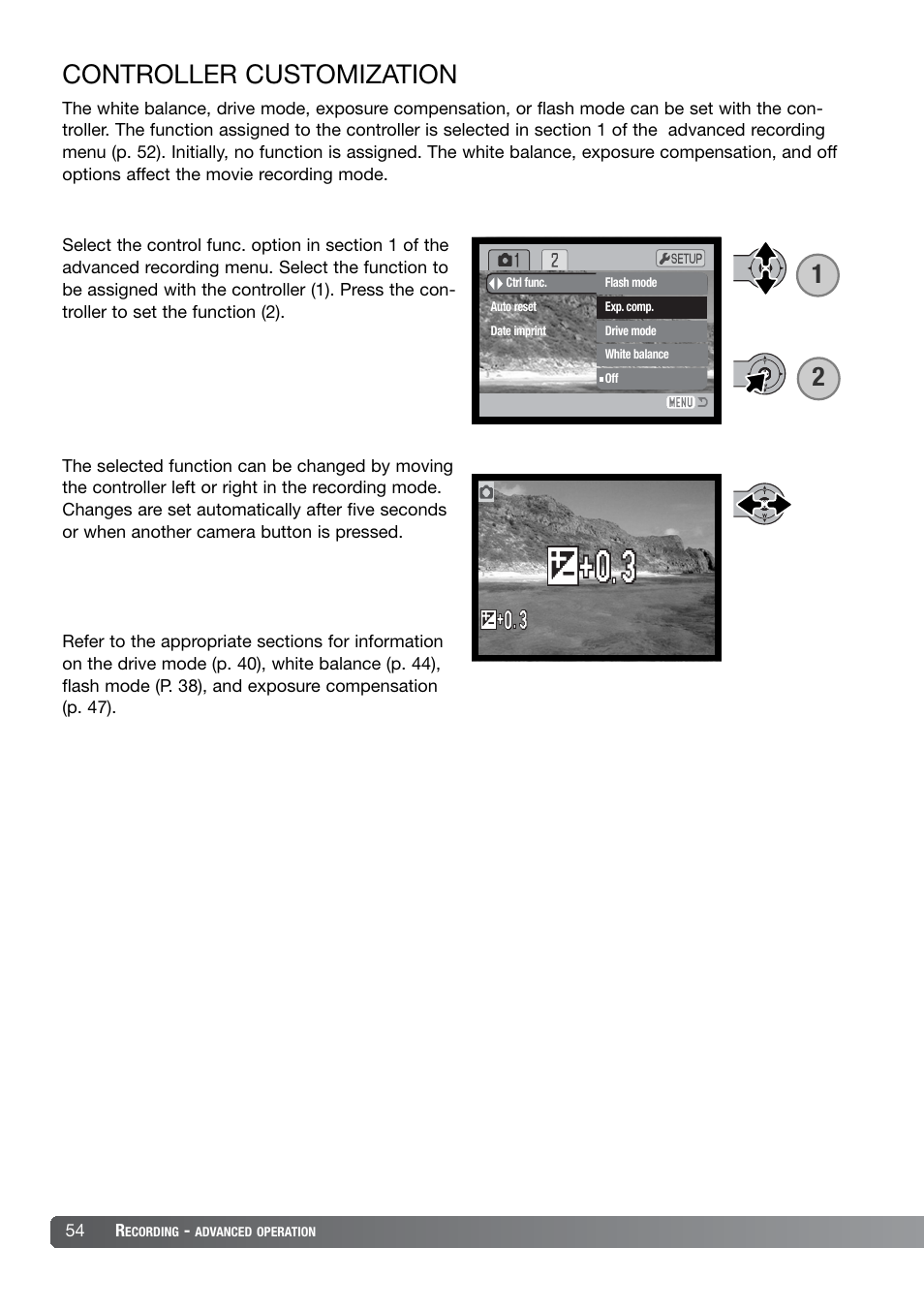 Controller customization | Konica Minolta DiMAGE X21 User Manual | Page 54 / 112
