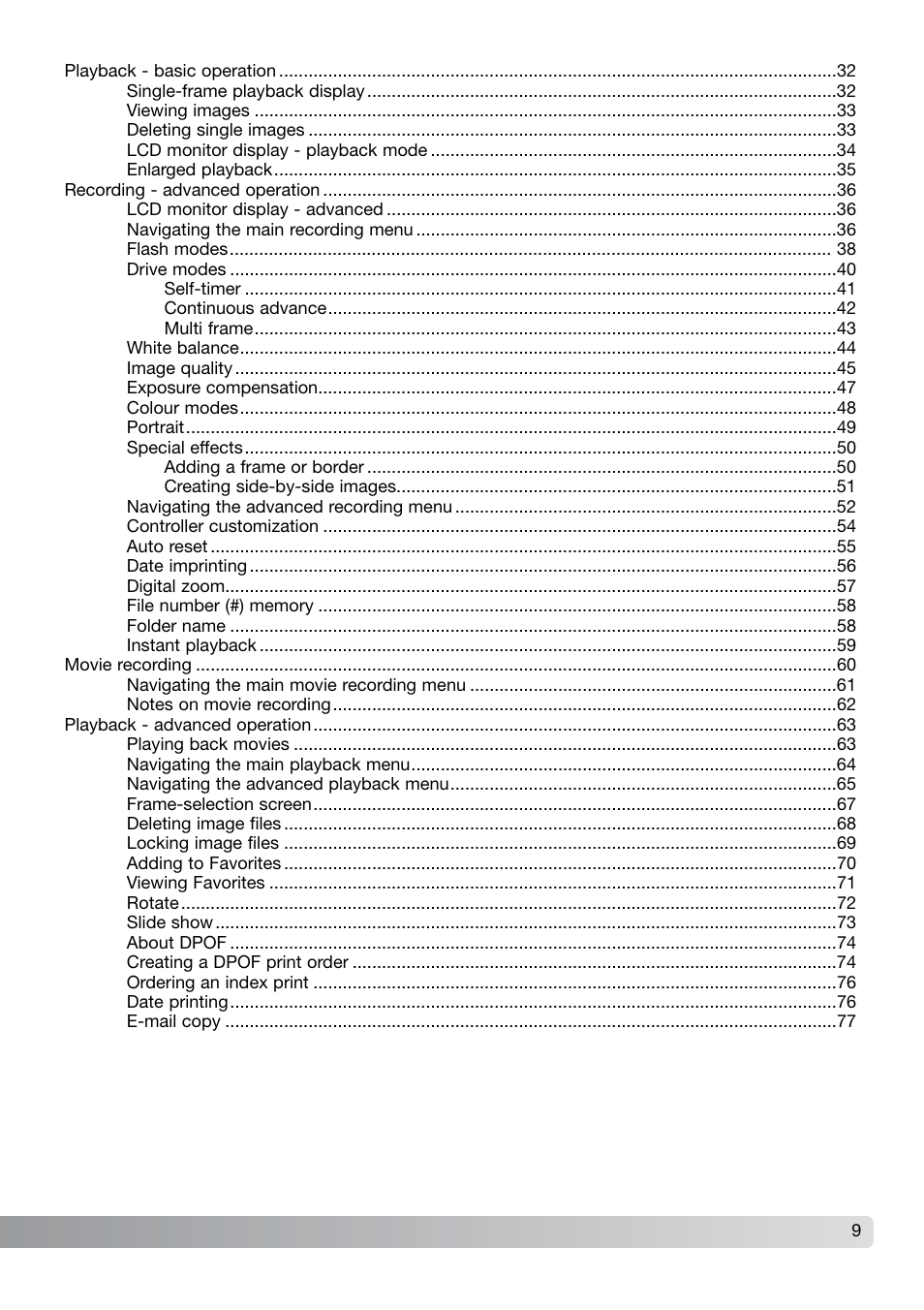 Konica Minolta DiMAGE X21 User Manual | Page 9 / 112