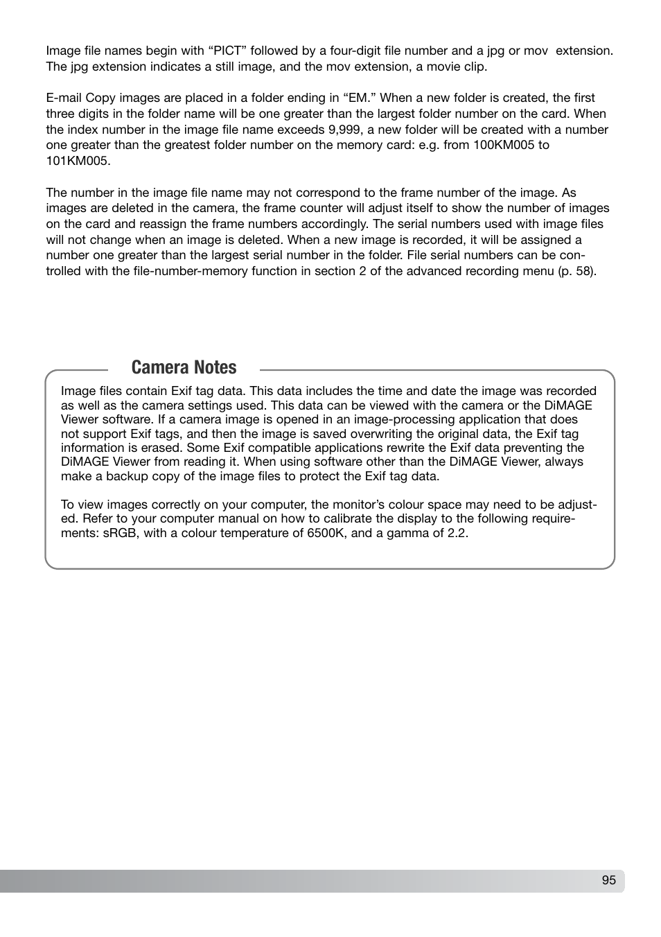 Konica Minolta DiMAGE X21 User Manual | Page 95 / 112