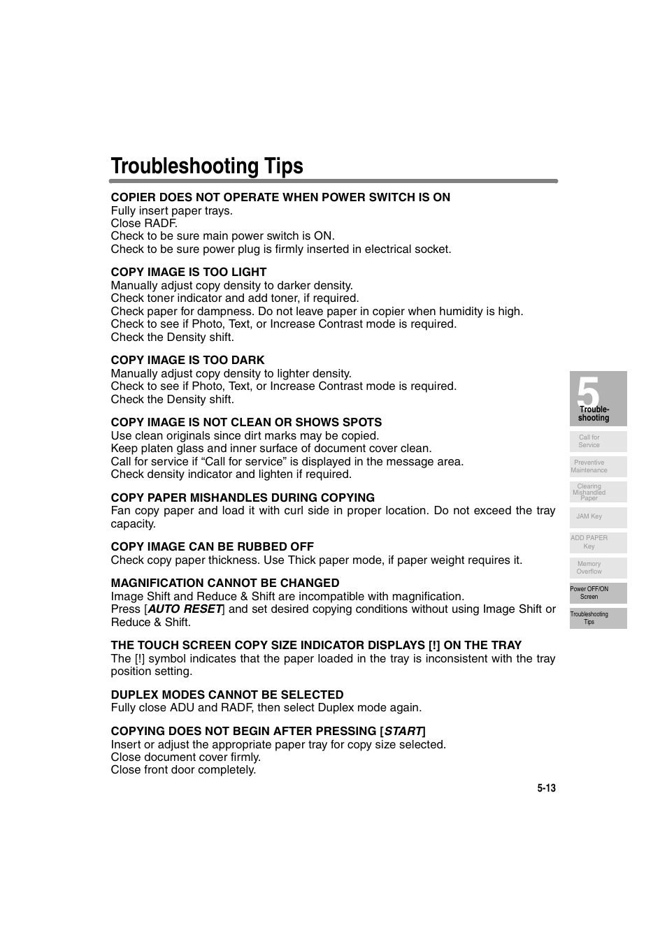 Troubleshooting tips | Konica Minolta 7130 User Manual | Page 119 / 294