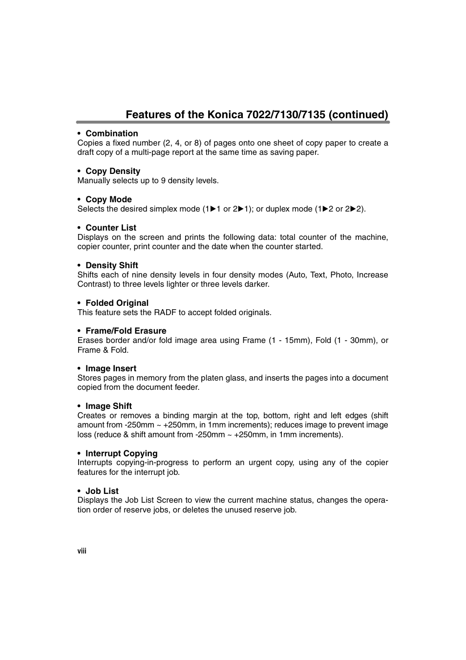 Konica Minolta 7130 User Manual | Page 12 / 294