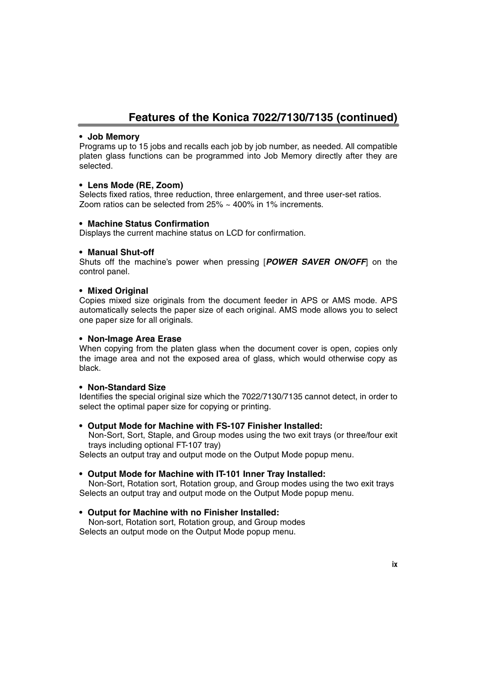 Konica Minolta 7130 User Manual | Page 13 / 294