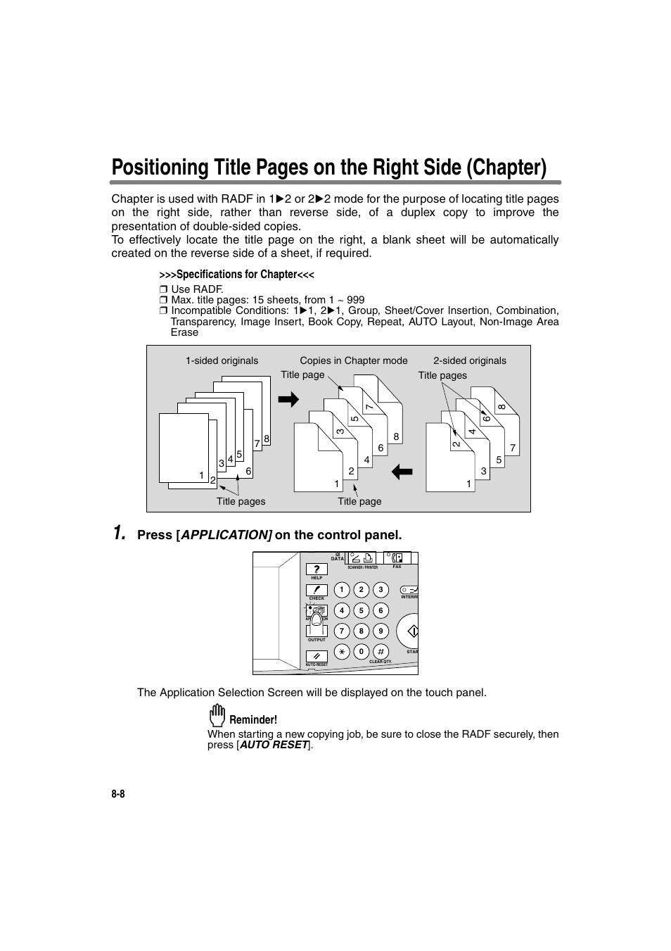 Press [ application] on the control panel | Konica Minolta 7130 User Manual | Page 146 / 294