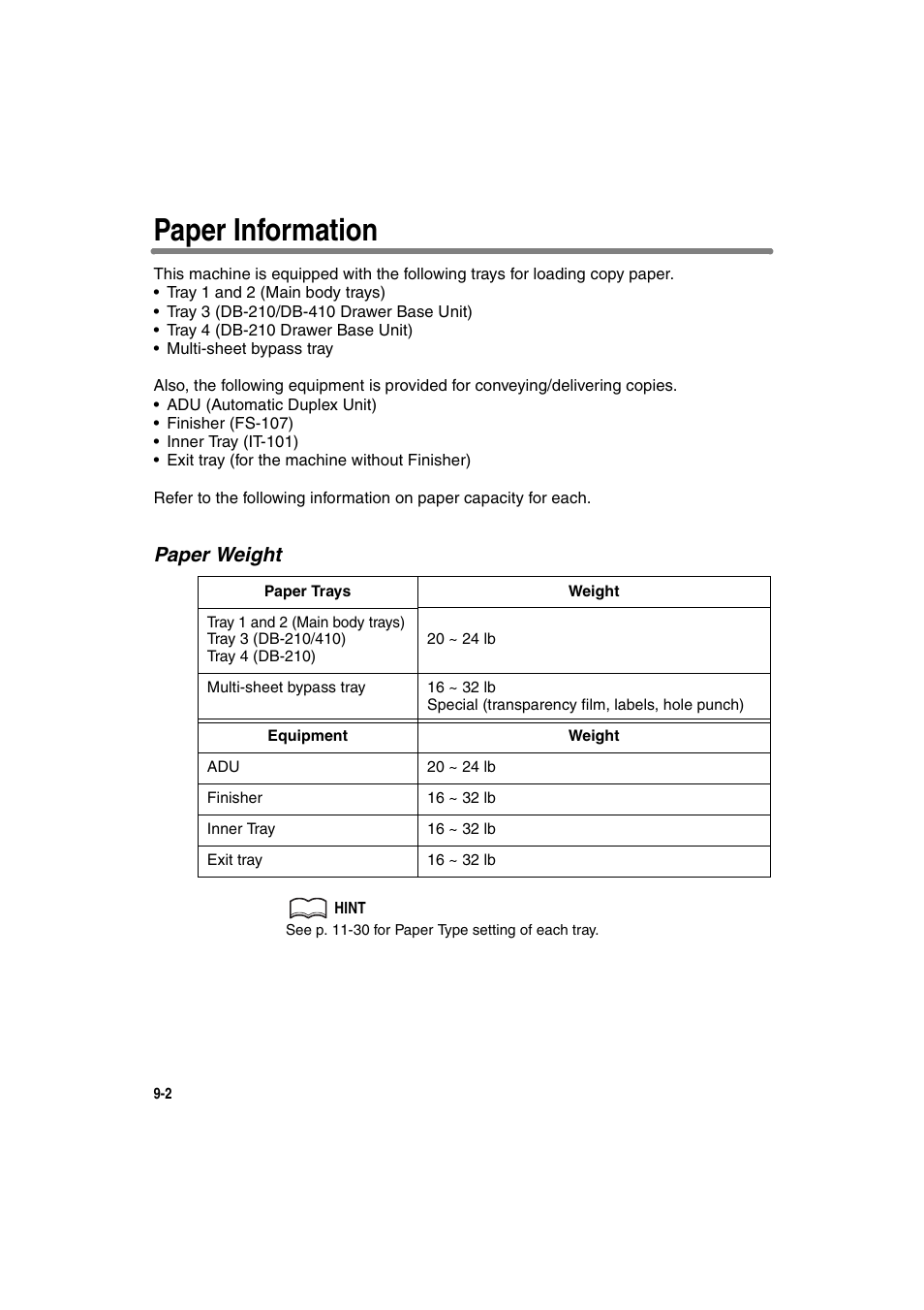 Paper information, Paper weight | Konica Minolta 7130 User Manual | Page 214 / 294