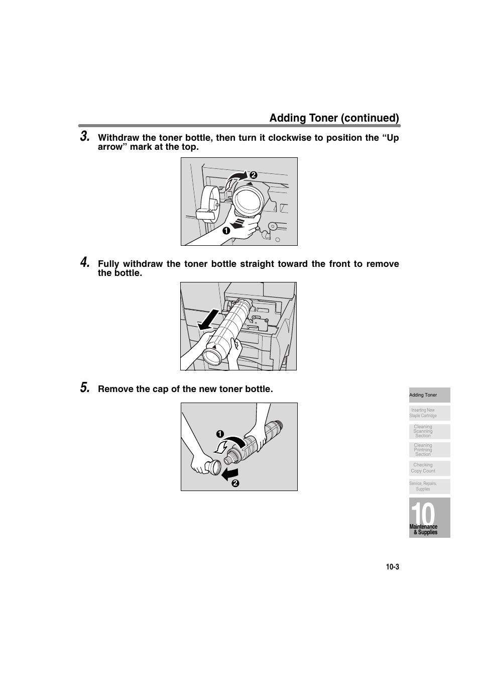 Adding toner (continued) | Konica Minolta 7130 User Manual | Page 223 / 294
