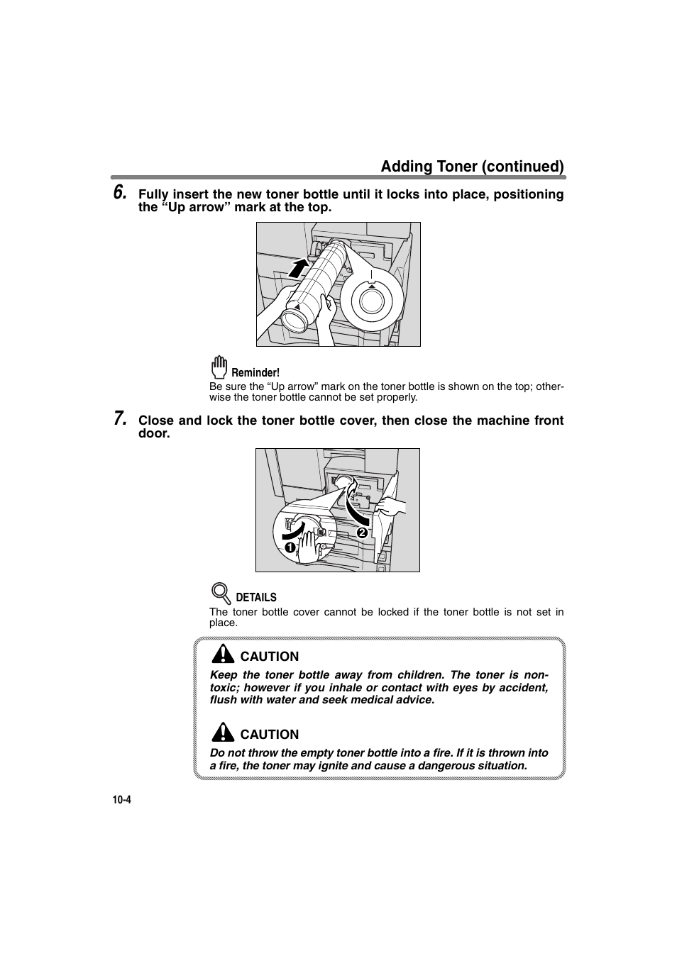 Adding toner (continued) | Konica Minolta 7130 User Manual | Page 224 / 294