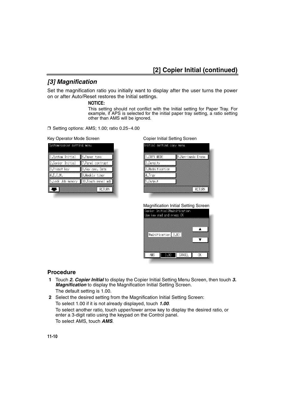 3] magnification, 2] copier initial (continued) | Konica Minolta 7130 User Manual | Page 246 / 294