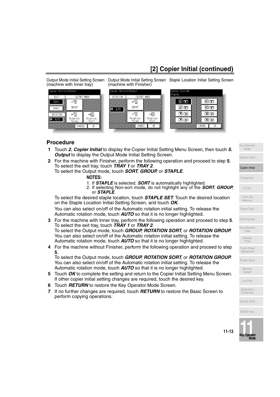 2] copier initial (continued), Procedure | Konica Minolta 7130 User Manual | Page 249 / 294