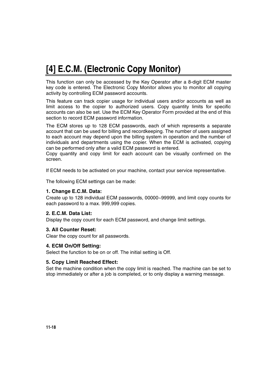 4] e.c.m. (electronic copy monitor) | Konica Minolta 7130 User Manual | Page 254 / 294