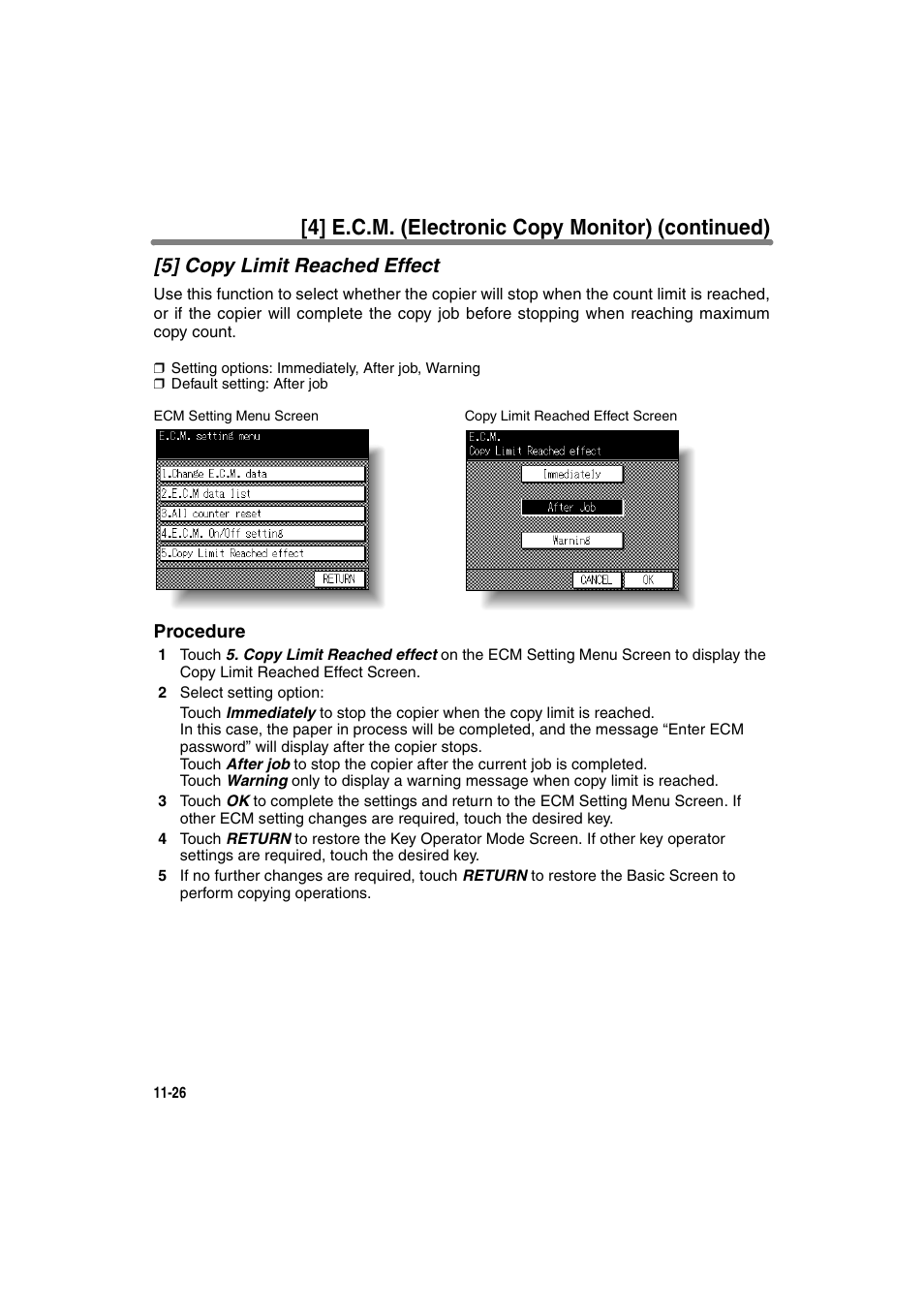 5] copy limit reached effect, 4] e.c.m. (electronic copy monitor) (continued) | Konica Minolta 7130 User Manual | Page 262 / 294