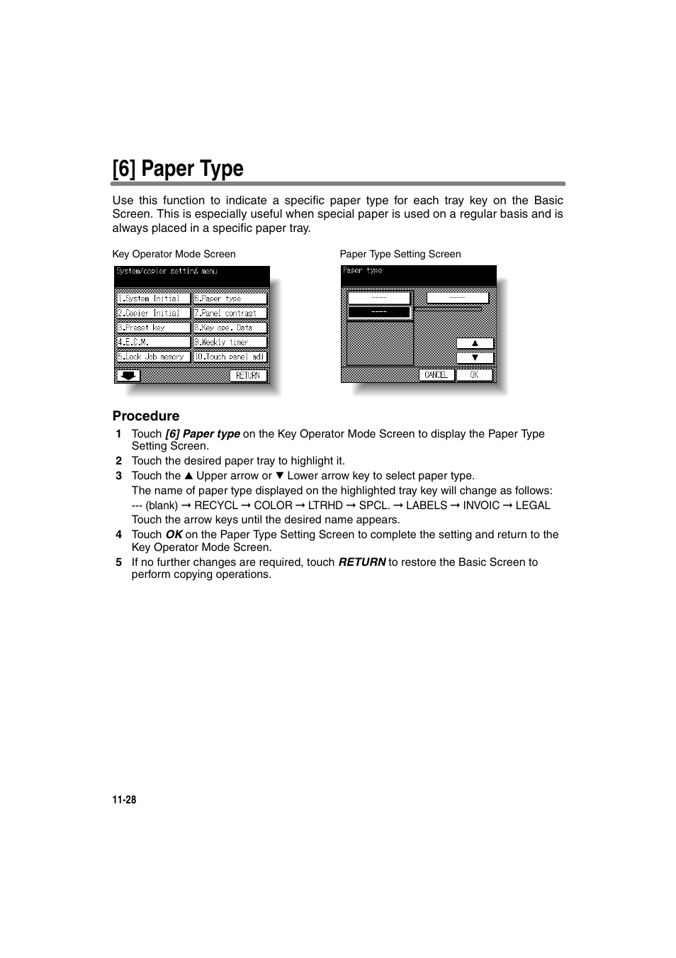 6] paper type | Konica Minolta 7130 User Manual | Page 264 / 294