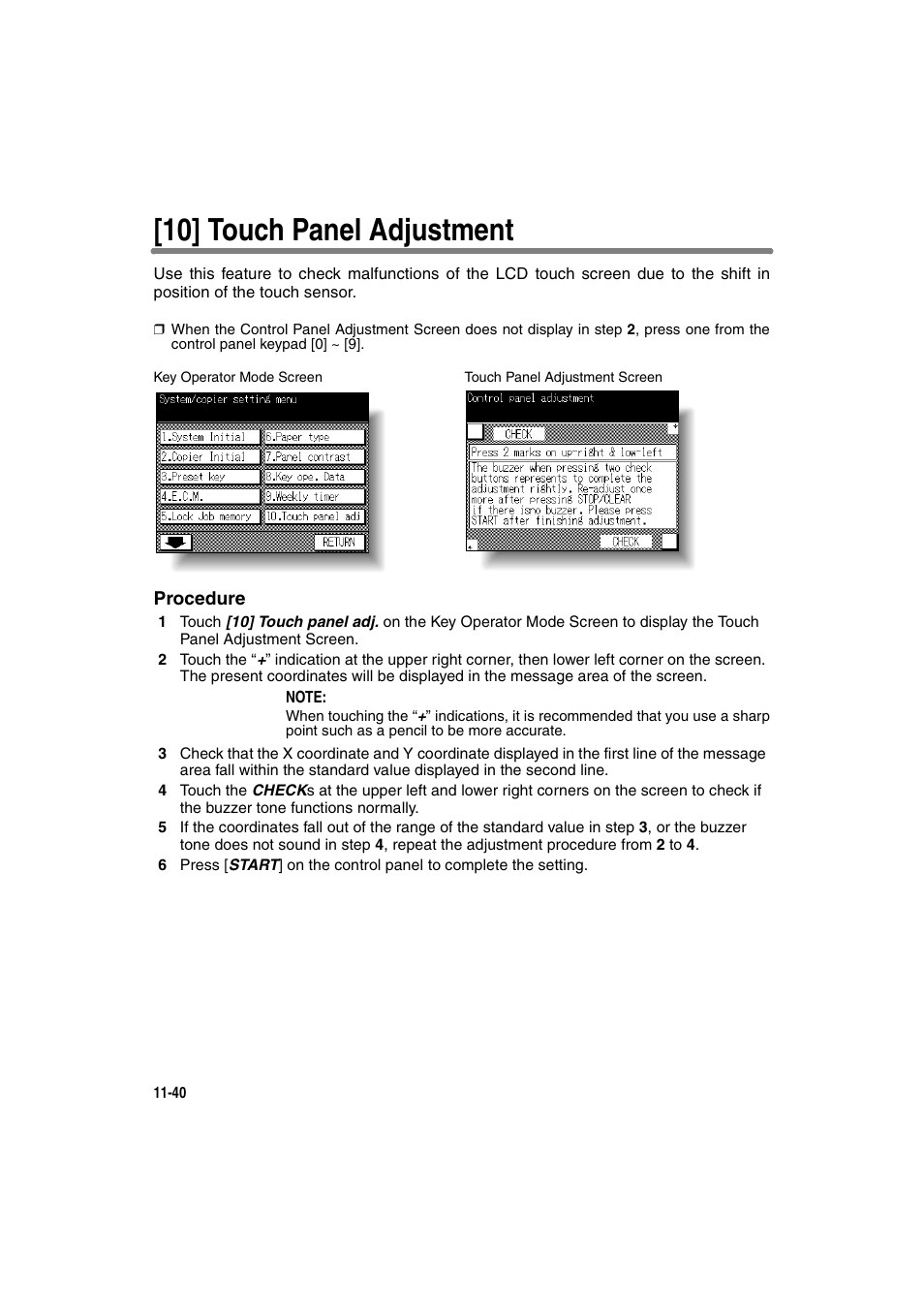 10] touch panel adjustment | Konica Minolta 7130 User Manual | Page 276 / 294