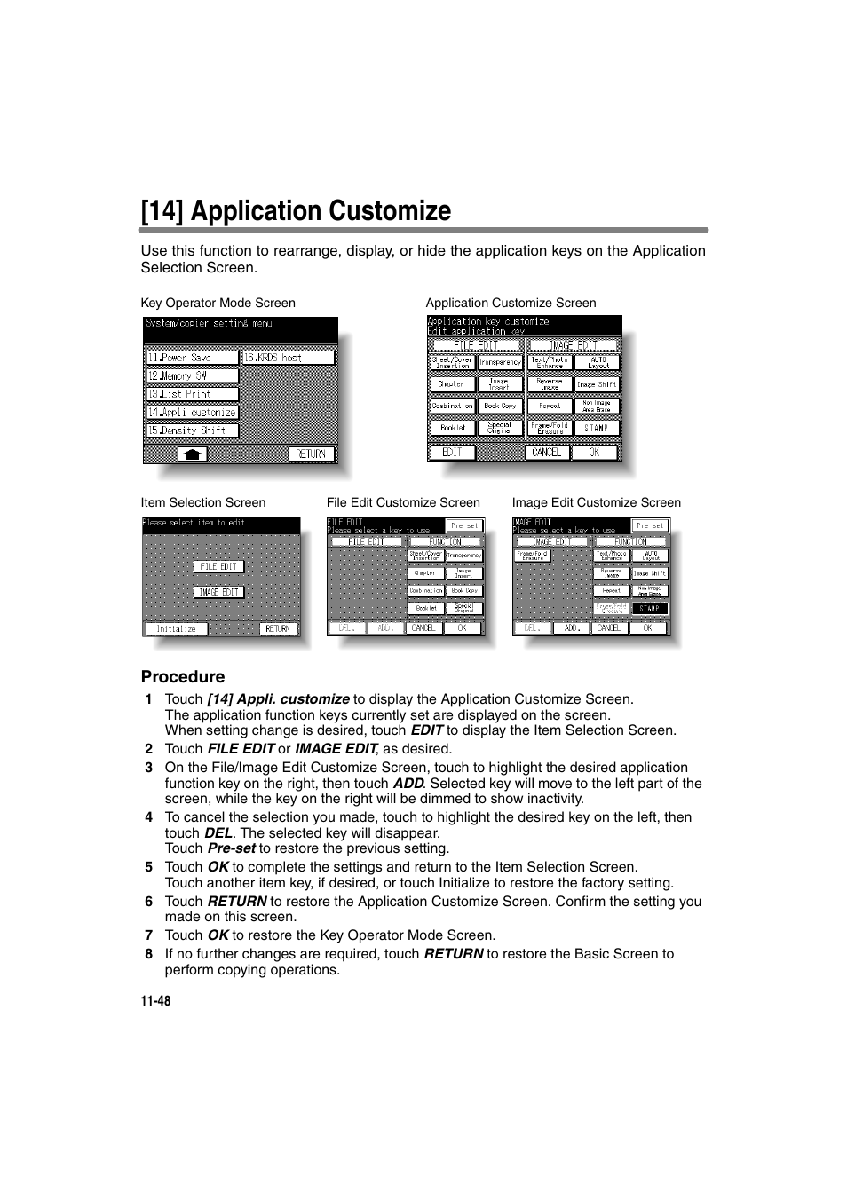 14] application customize | Konica Minolta 7130 User Manual | Page 284 / 294