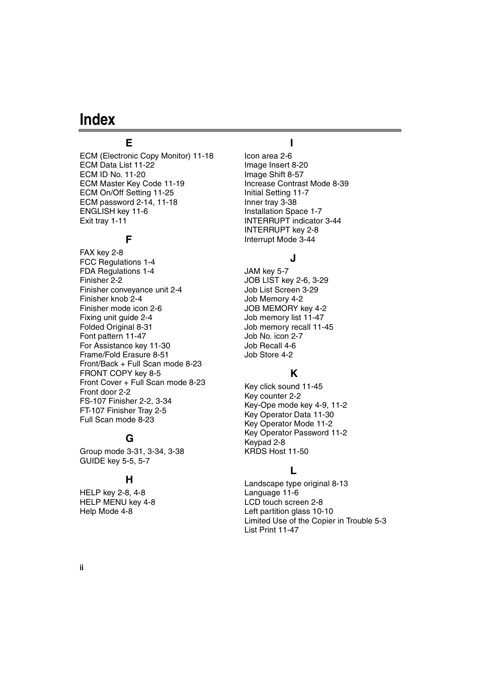 Index | Konica Minolta 7130 User Manual | Page 290 / 294