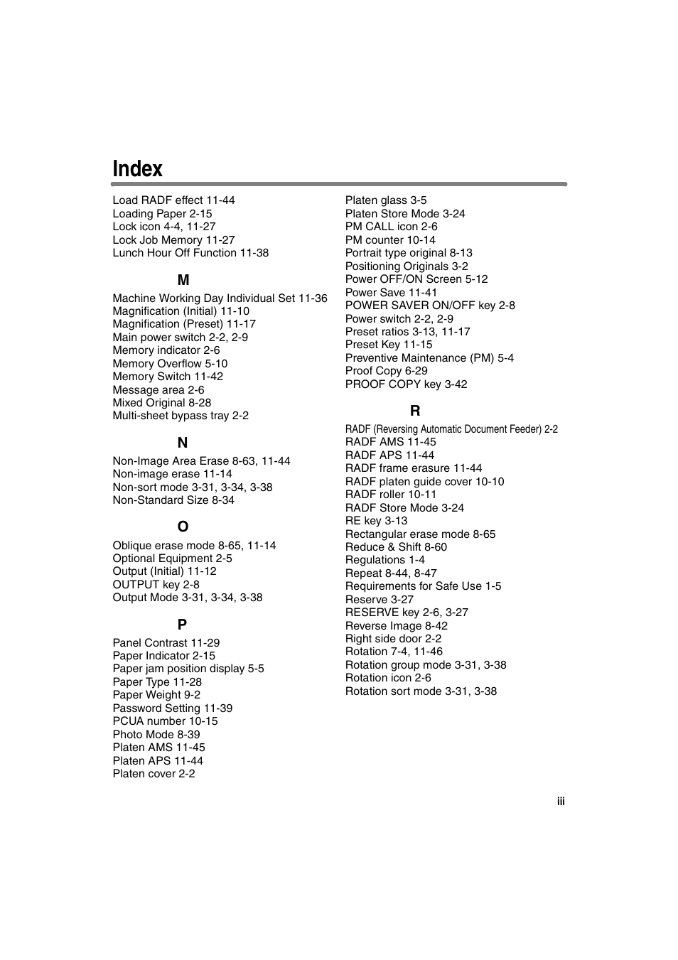 Index | Konica Minolta 7130 User Manual | Page 291 / 294