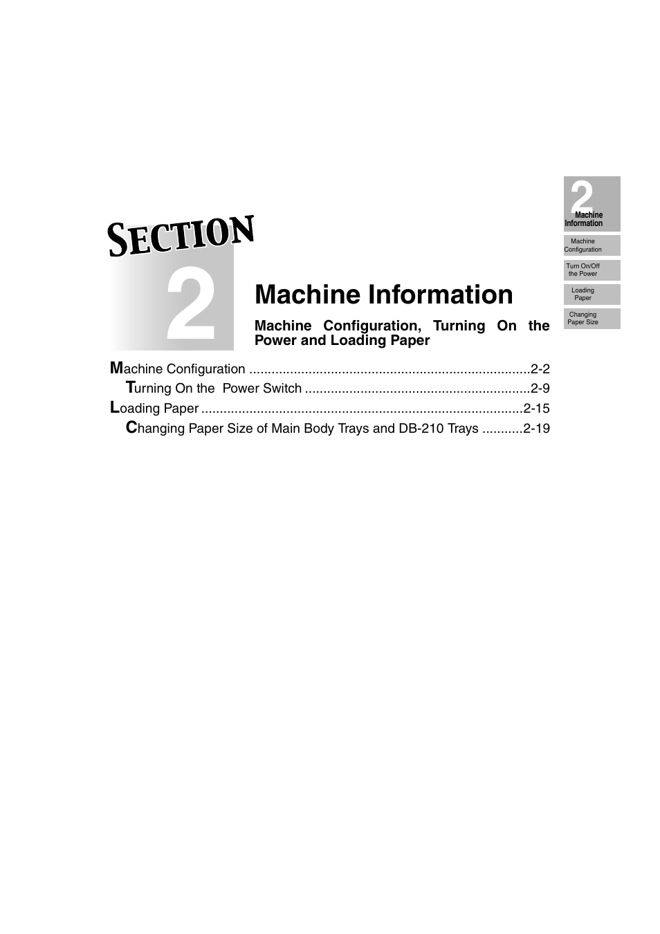 Section 2: machine information, Machine information | Konica Minolta 7130 User Manual | Page 31 / 294