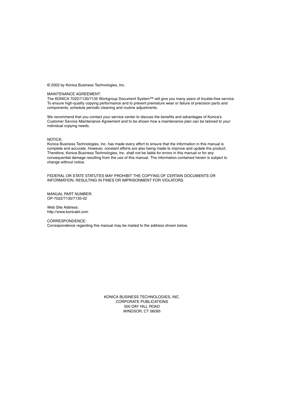 Konica Minolta 7130 User Manual | Page 4 / 294