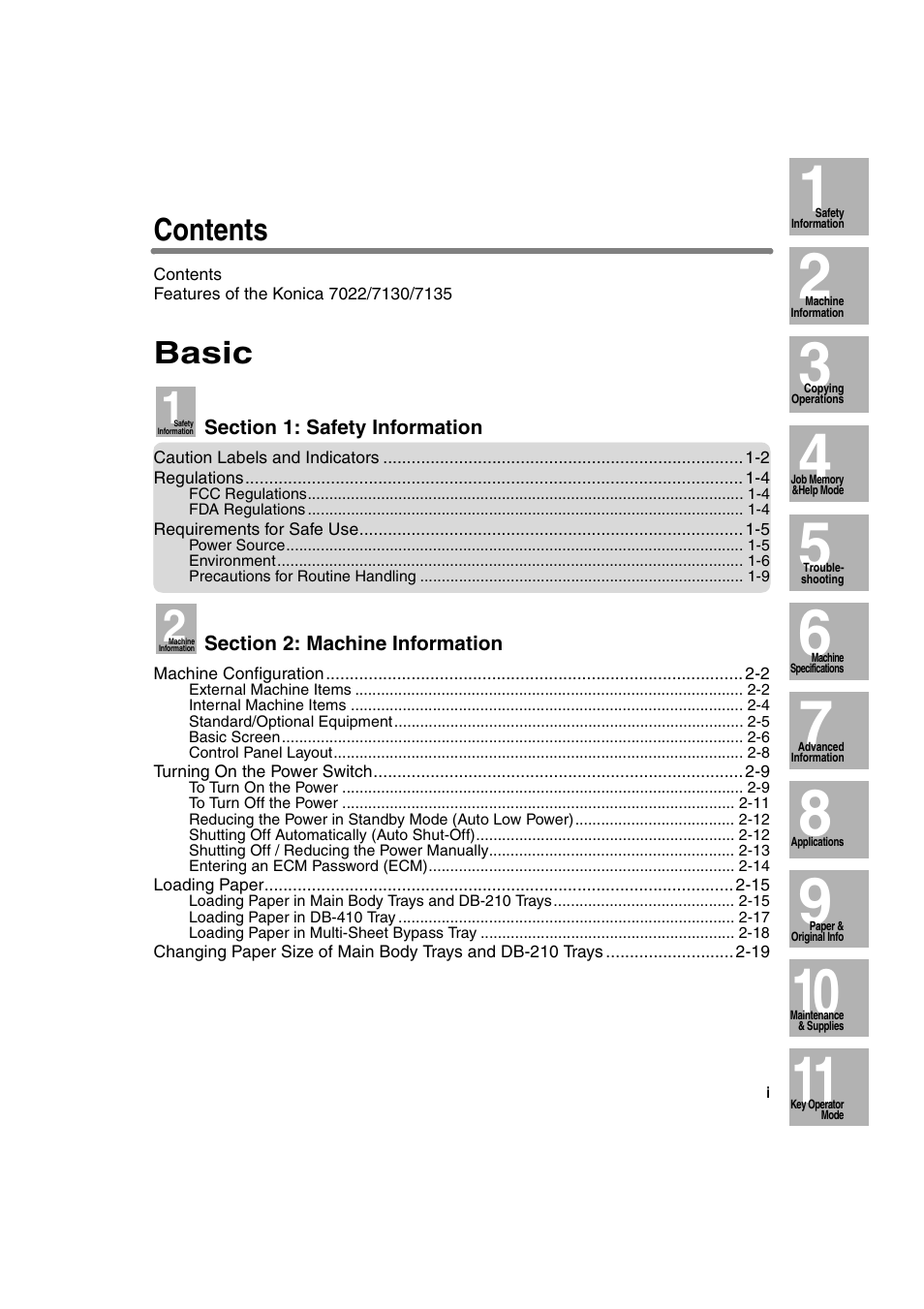 Konica Minolta 7130 User Manual | Page 5 / 294