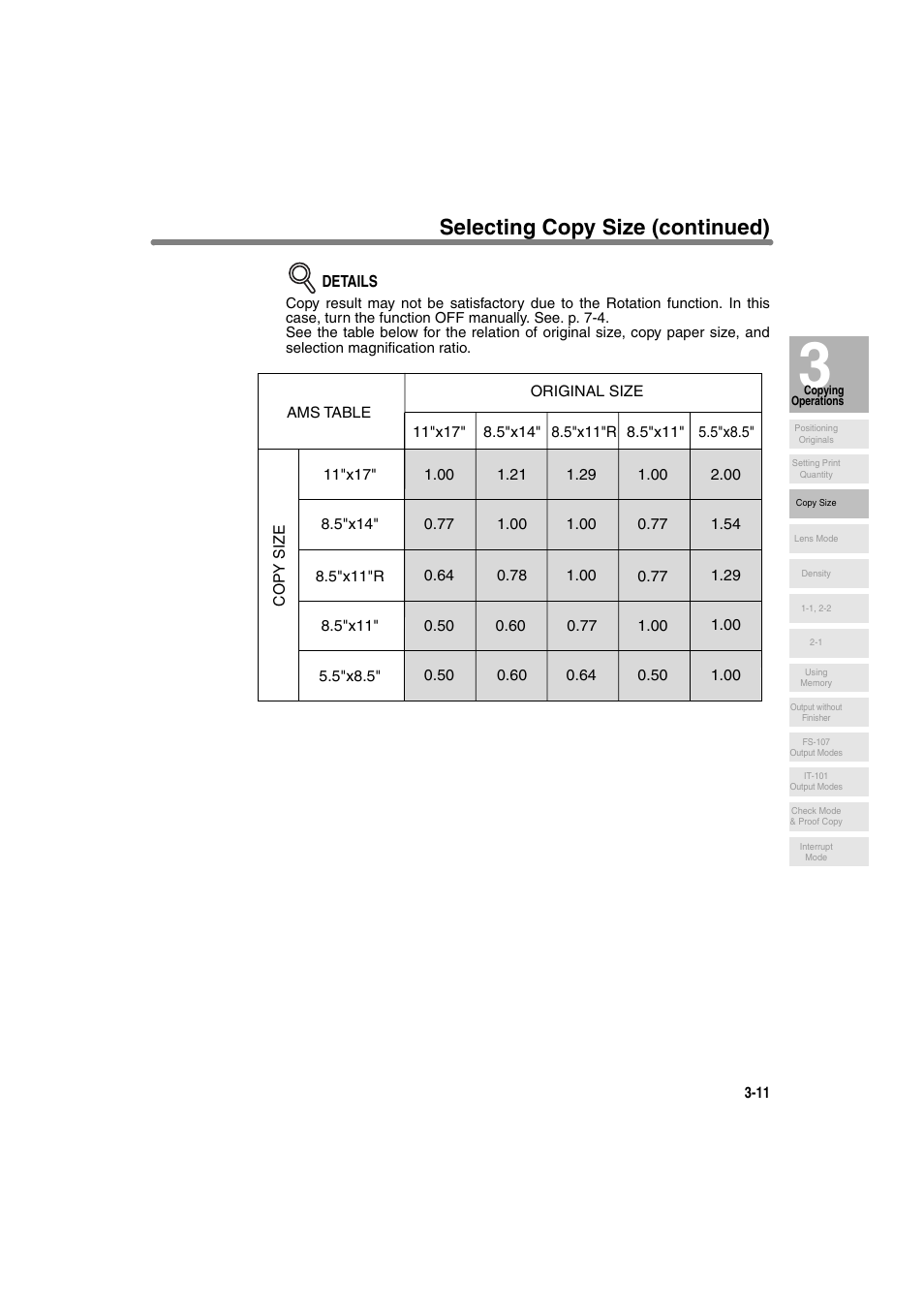 Selecting copy size (continued) | Konica Minolta 7130 User Manual | Page 61 / 294