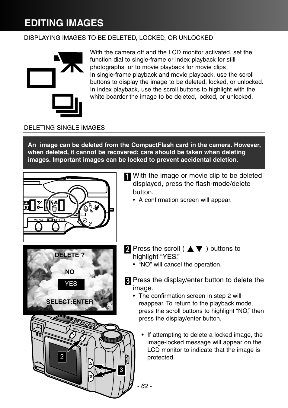 Editing images | Konica Minolta DiMAGE E201 User Manual | Page 62 / 96