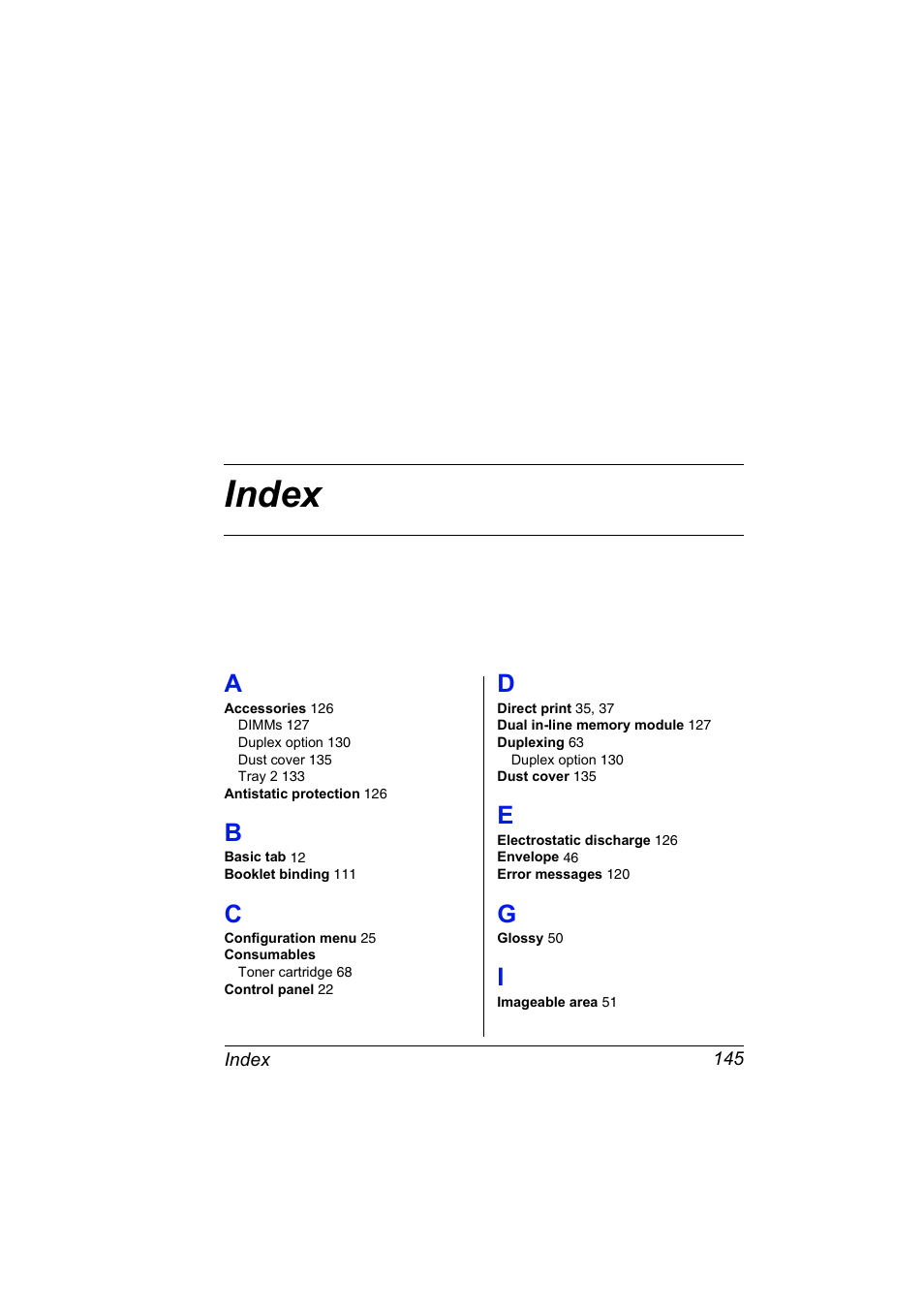 Index, A to i | Konica Minolta magicolor 2530 DL User Manual | Page 153 / 154