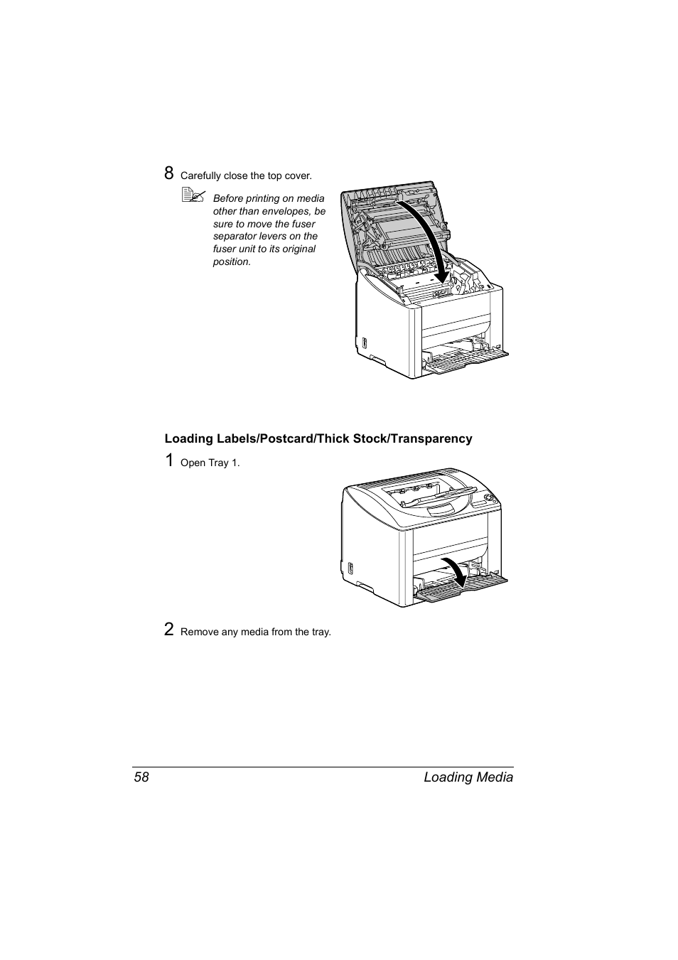 Loading labels/postcard/thick stock/transparency | Konica Minolta magicolor 2530 DL User Manual | Page 66 / 154