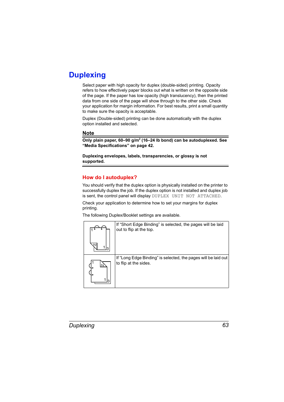 Duplexing, Duplexing 63 | Konica Minolta magicolor 2530 DL User Manual | Page 71 / 154