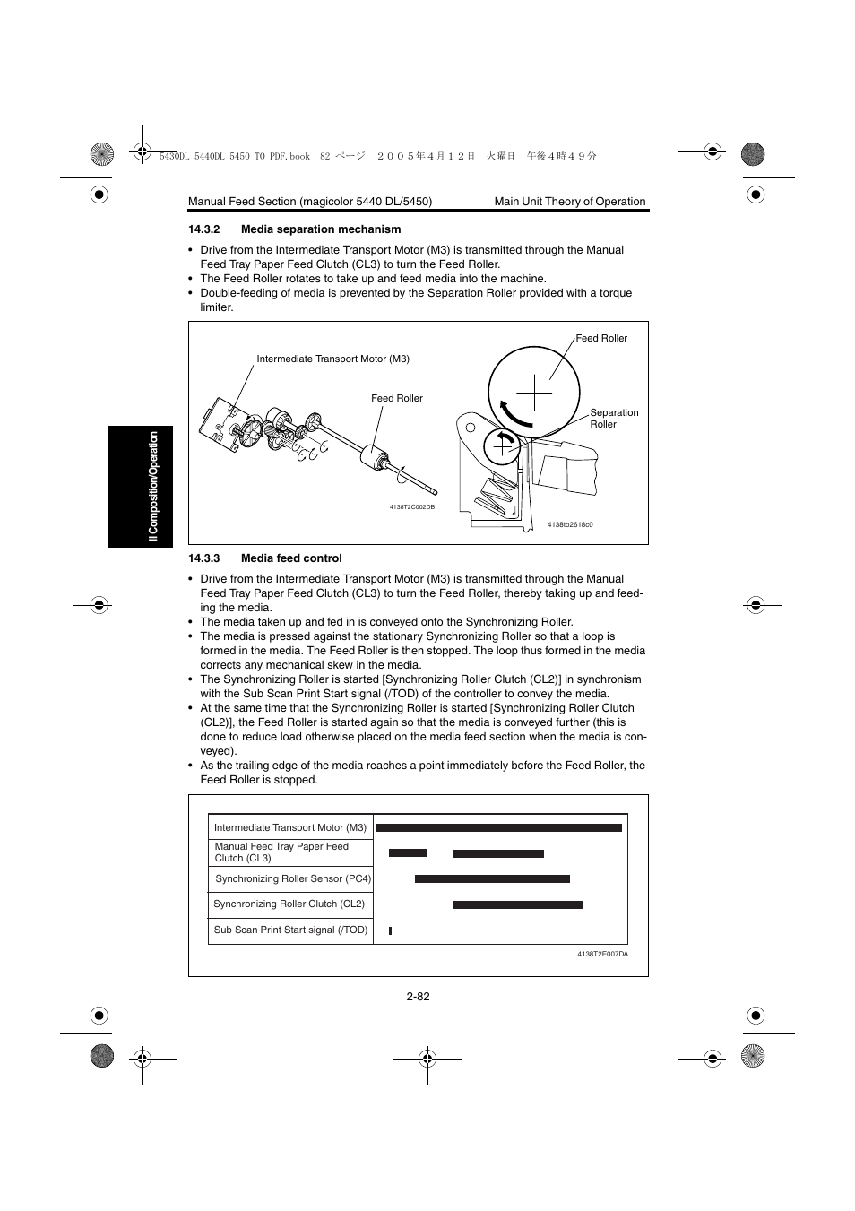 2 media separation mechanism, 3 media feed control, 2 paper separation mechanism -82 | 3 paper feed control -82 | Konica Minolta 5430 DL 5440 DL 5450 User Manual | Page 119 / 193